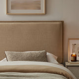 Camille Almond Upholstered Linen Blend Twin Size Headboard - Ornate Home