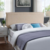 Camille Beige Upholstered Fabric Queen Headboard - Ornate Home