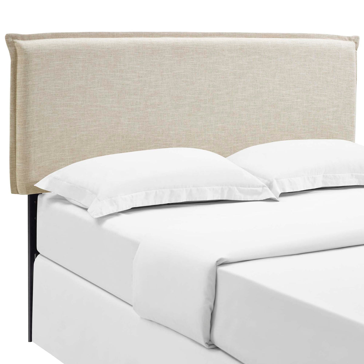 Camille Beige Upholstered Fabric Queen Headboard - Ornate Home
