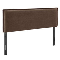 Camille Cocoa Upholstered Linen Blend King Size Headboard - Ornate Home