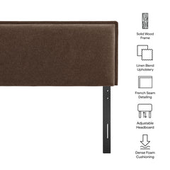 Camille Cocoa Upholstered Linen Blend King Size Headboard - Ornate Home
