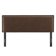Camille Cocoa Upholstered Linen Blend Queen Size Headboard - Ornate Home