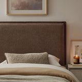 Camille Cocoa Upholstered Linen Blend Twin Size Headboard - Ornate Home