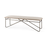 Camille Cream Fabric Seat with Metal Frame Bench