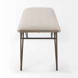 Camille Cream Fabric Seat with Metal Frame Bench