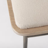 Camille Cream Fabric Seat with Metal Frame Bench