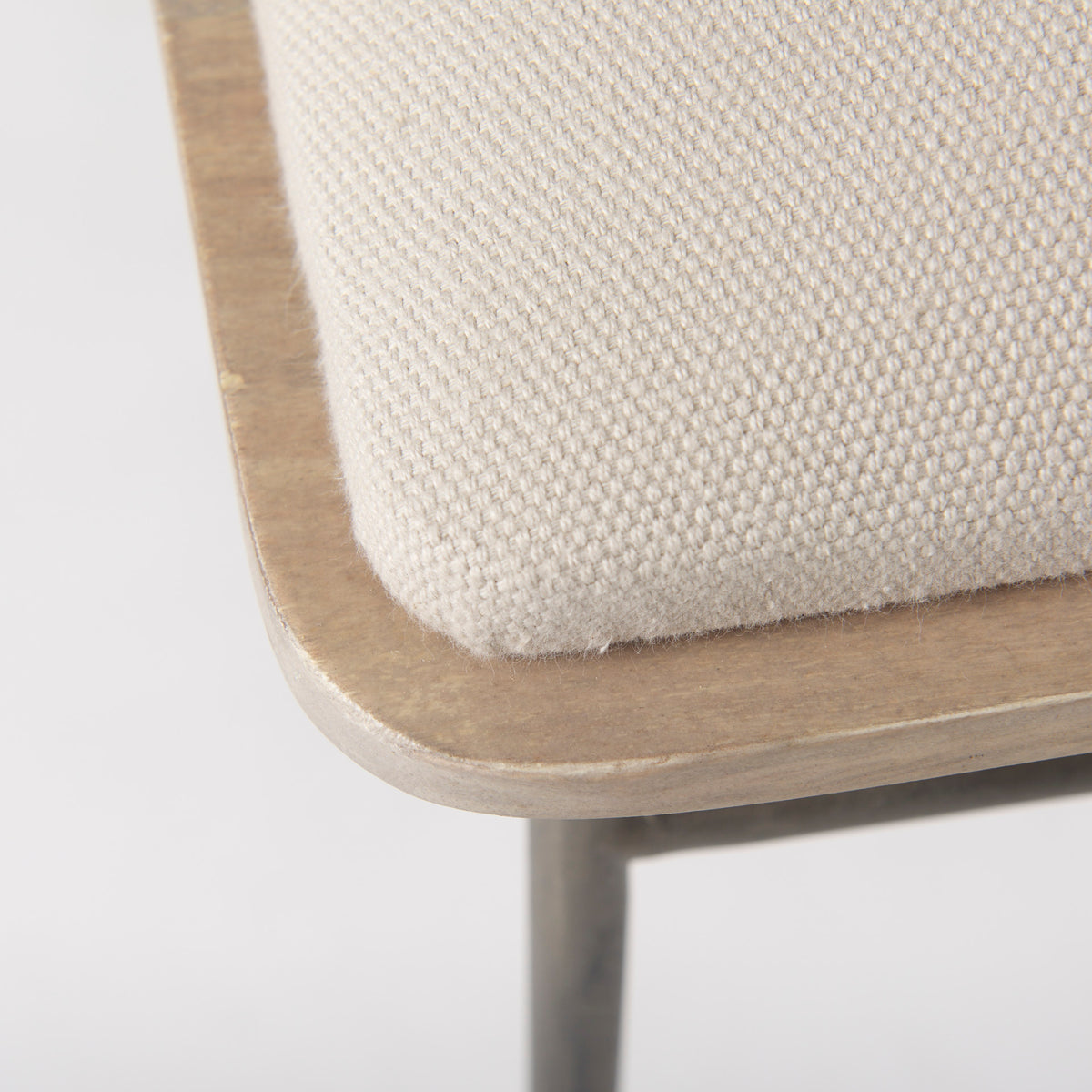 Camille Cream Fabric Seat with Metal Frame Bench