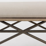 Camille Cream Fabric Seat with Metal Frame Bench