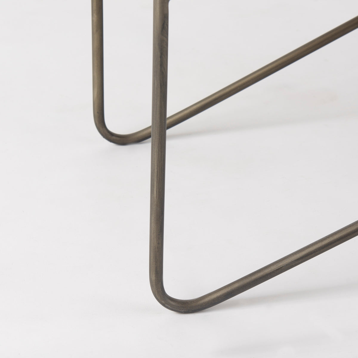 Camille Cream Fabric Seat with Metal Frame Bench