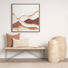 Camille Cream Fabric Seat with Metal Frame Bench