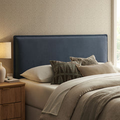 Camille Denim Upholstered Linen Blend Full Size Headboard - Ornate Home