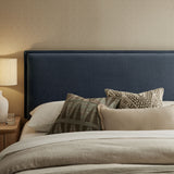 Camille Denim Upholstered Linen Blend Full Size Headboard - Ornate Home