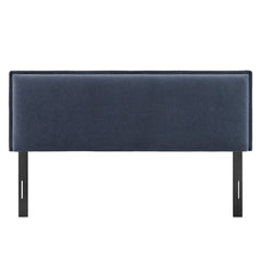 Camille Denim Upholstered Linen Blend King Size Headboard - Ornate Home