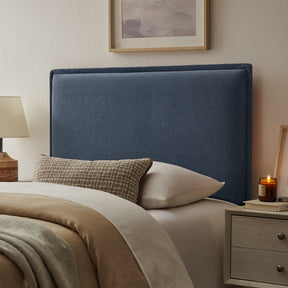 Camille Denim Upholstered Linen Blend Twin Size Headboard - Ornate Home