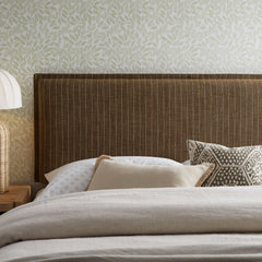 Camille Earth Stripe Striped Linen Blend Full Size Headboard - Ornate Home