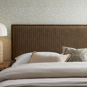 Camille Earth Stripe Striped Linen Blend King Size Headboard - Ornate Home