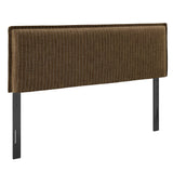 Camille Earth Stripe Striped Linen Blend King Size Headboard - Ornate Home