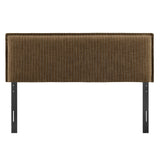 Camille Earth Stripe Striped Linen Blend King Size Headboard - Ornate Home