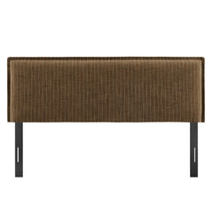 Camille Earth Stripe Striped Linen Blend King Size Headboard - Ornate Home