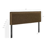 Camille Earth Stripe Striped Linen Blend King Size Headboard - Ornate Home