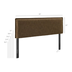 Camille Earth Stripe Striped Linen Blend King Size Headboard - Ornate Home