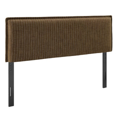 Camille Earth Stripe Striped Linen Blend Queen Size Headboard - Ornate Home