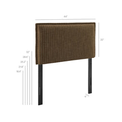 Camille Earth Stripe Striped Linen Blend Twin Size Headboard - Ornate Home