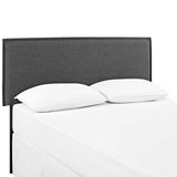 Camille Gray Upholstered Fabric Queen Headboard - Ornate Home