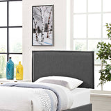 Camille Gray Upholstered Fabric Twin Headboard - Ornate Home