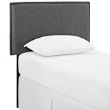 Camille Gray Upholstered Fabric Twin Headboard - Ornate Home