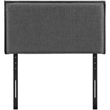 Camille Gray Upholstered Fabric Twin Headboard - Ornate Home
