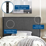 Camille Gray Upholstered Fabric Twin Headboard - Ornate Home