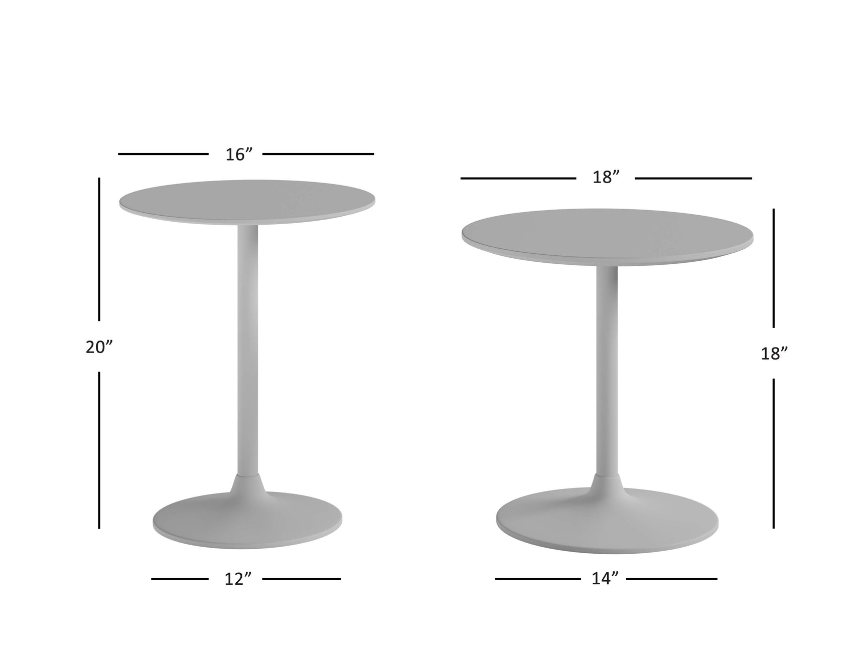 Camille Gunmetal Nesting Table (Set of 2) - Ornate Home