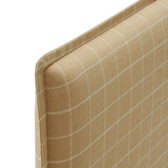 Camille Hemp Windowpane Check Checkered Linen Blend Queen Size Headboard - Ornate Home