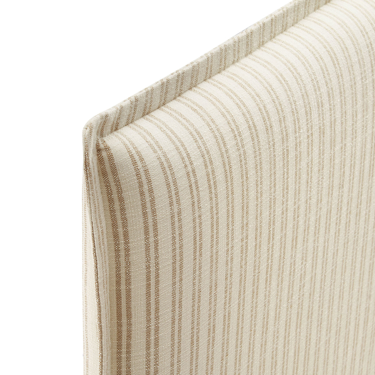 Camille Oatmeal Stripe Striped Linen Blend King Size Headboard - Ornate Home