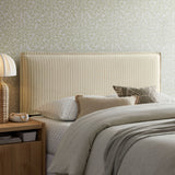 Camille Oatmeal Stripe Striped Linen Blend Queen Size Headboard - Ornate Home