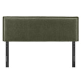 Camille Sage Upholstered Linen Blend Queen Size Headboard - Ornate Home