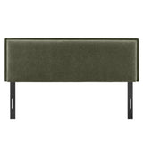 Camille Sage Upholstered Linen Blend Queen Size Headboard - Ornate Home