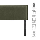 Camille Sage Upholstered Linen Blend Queen Size Headboard - Ornate Home