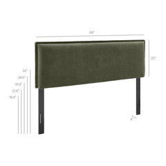 Camille Sage Upholstered Linen Blend Queen Size Headboard - Ornate Home