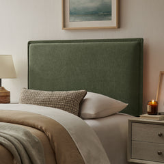 Camille Sage Upholstered Linen Blend Twin Size Headboard - Ornate Home