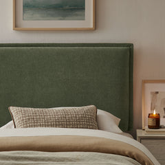 Camille Sage Upholstered Linen Blend Twin Size Headboard - Ornate Home