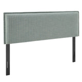 Camille Spa Blue Stripe Striped Linen Blend Full Size Headboard - Ornate Home