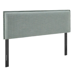 Camille Spa Blue Stripe Striped Linen Blend Full Size Headboard - Ornate Home