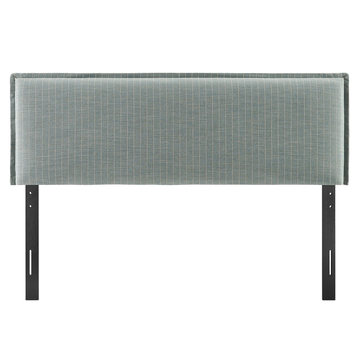 Camille Spa Blue Stripe Striped Linen Blend Full Size Headboard - Ornate Home