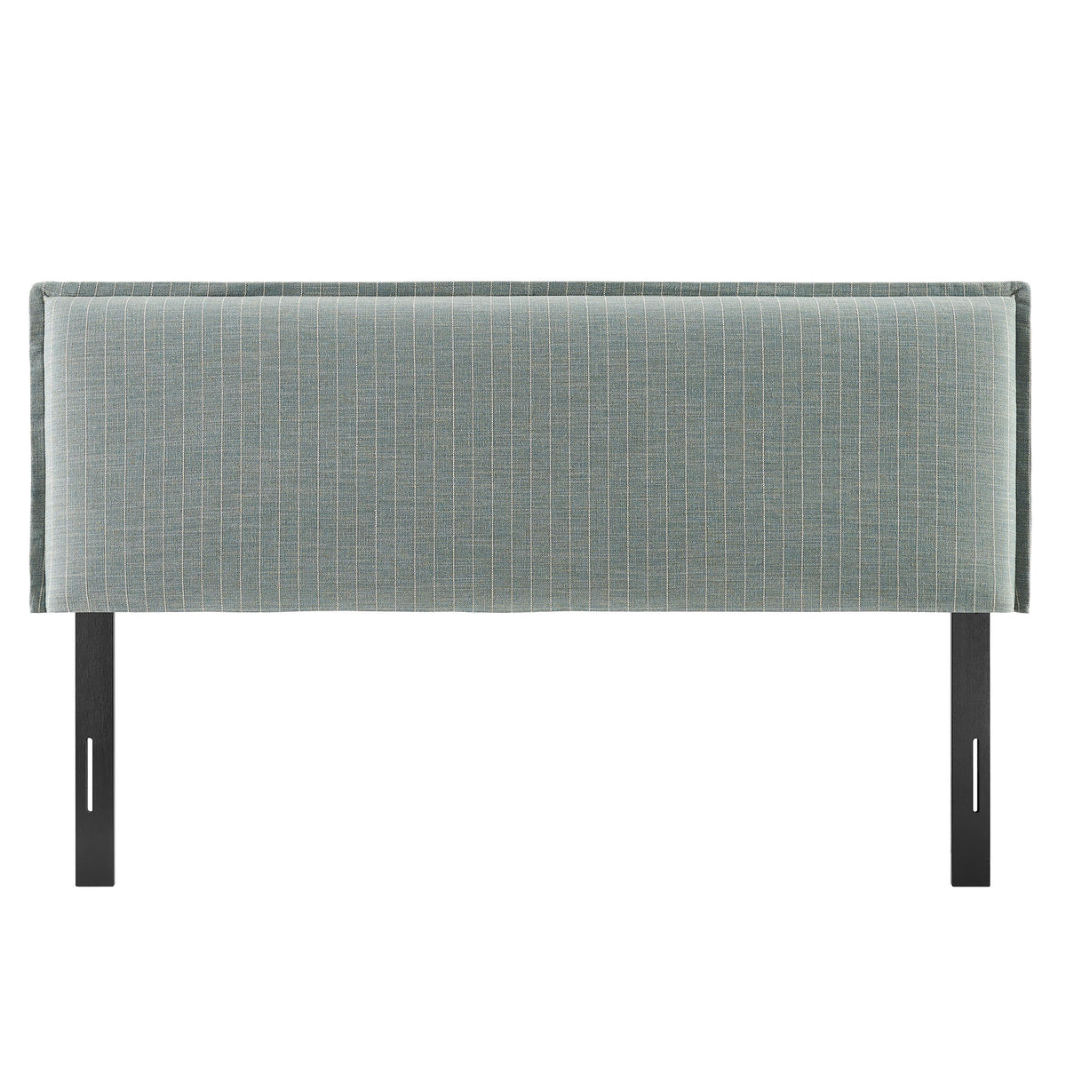 Camille Spa Blue Stripe Striped Linen Blend Full Size Headboard - Ornate Home