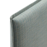 Camille Spa Blue Stripe Striped Linen Blend Full Size Headboard - Ornate Home