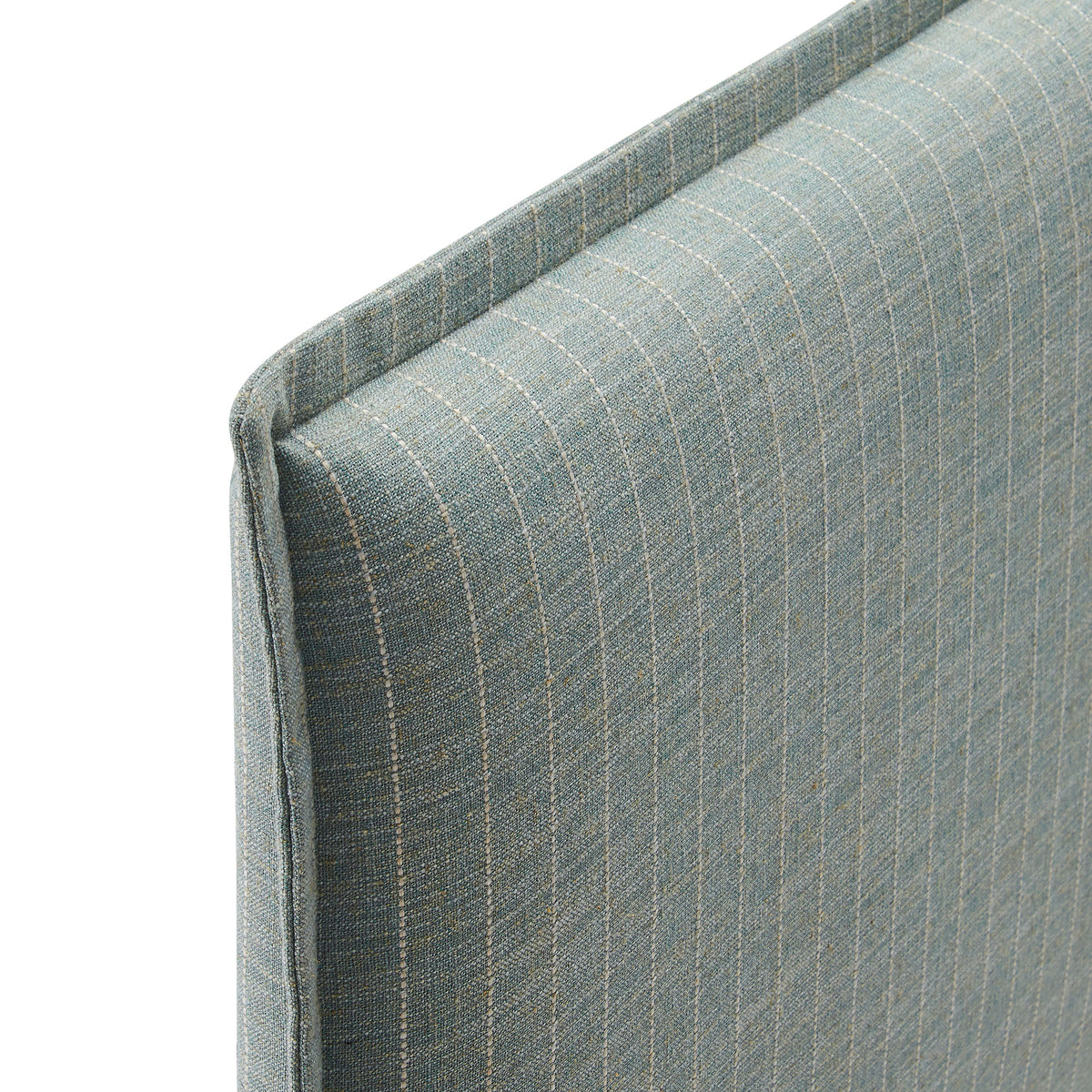 Camille Spa Blue Stripe Striped Linen Blend Full Size Headboard - Ornate Home