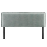 Camille Spa Blue Stripe Striped Linen Blend Queen Size Headboard - Ornate Home