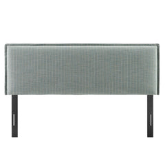 Camille Spa Blue Stripe Striped Linen Blend Queen Size Headboard - Ornate Home